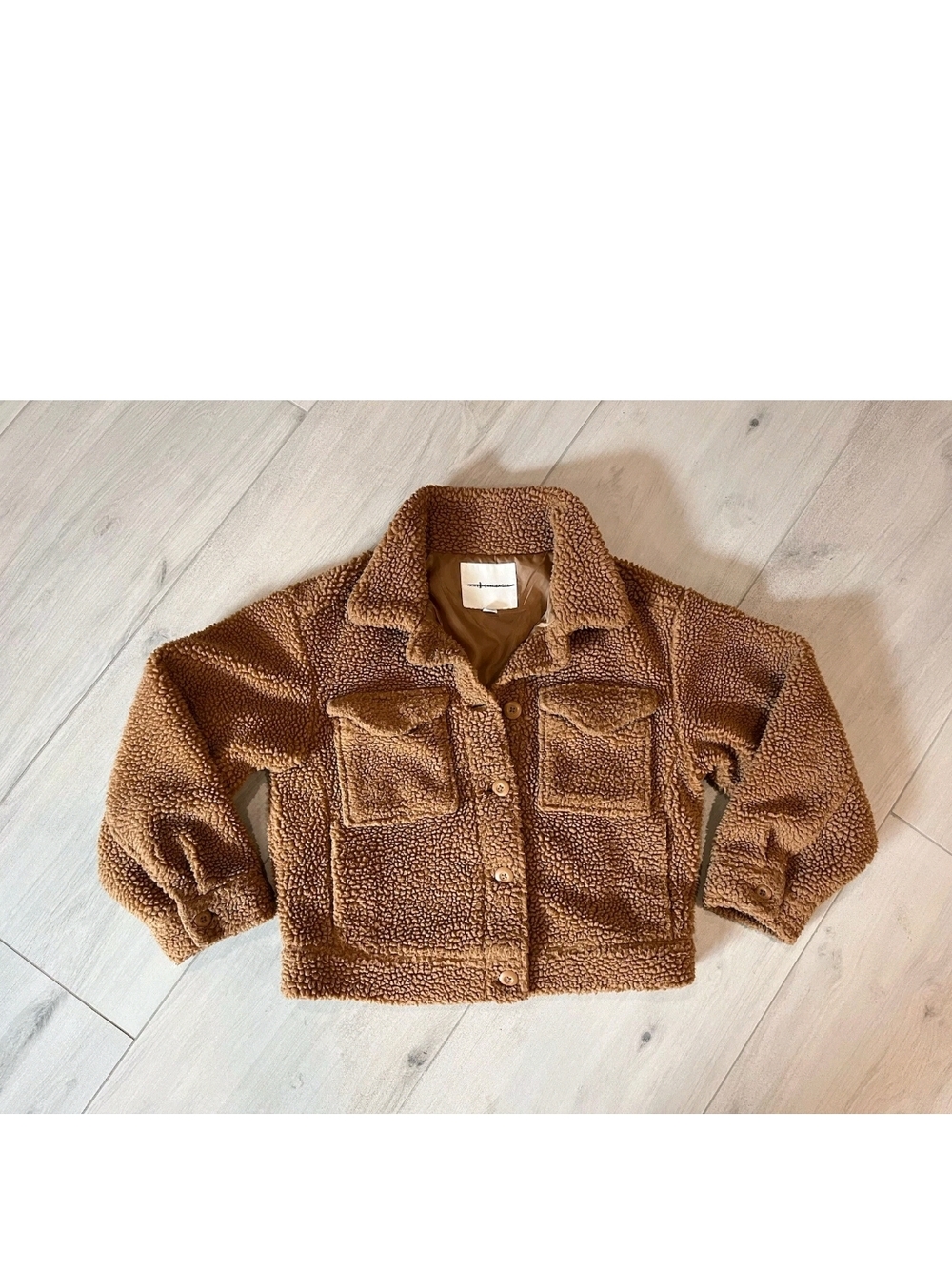 American Eagle Outfitters Teddy Fleece Button-Up Jacket in Brown - Picture 3 of 7